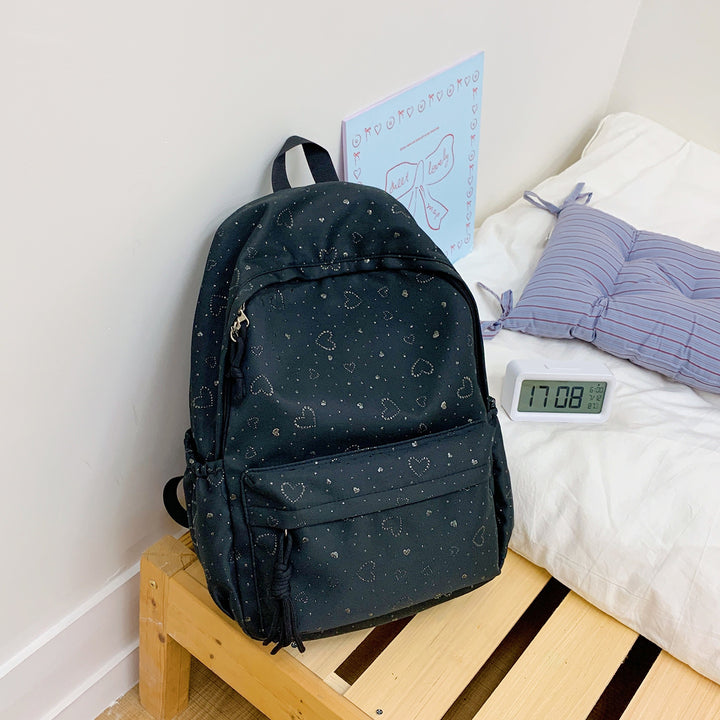 Heart-Patterned School Backpack Kalsten