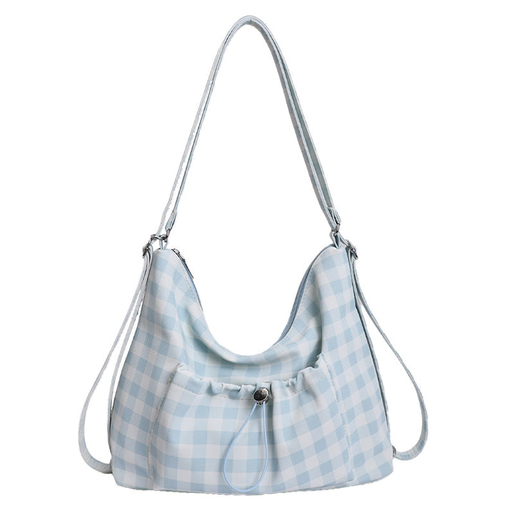 Gingham Print Slouchy Shoulder Bag