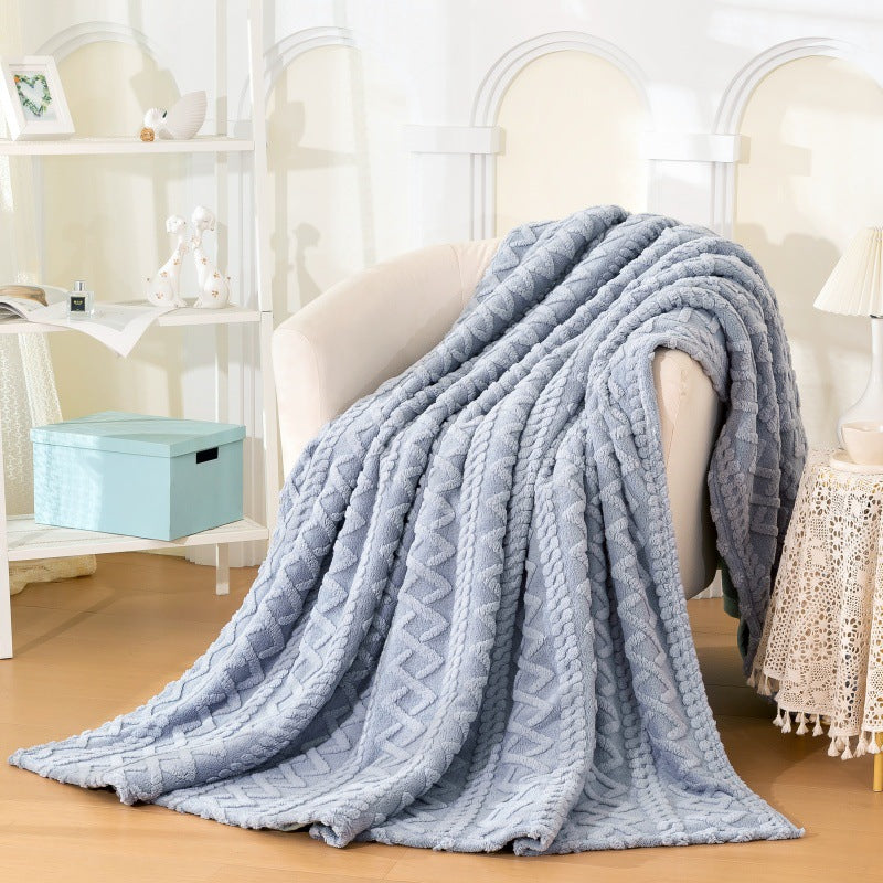 Textured Plush Throw Blanket
