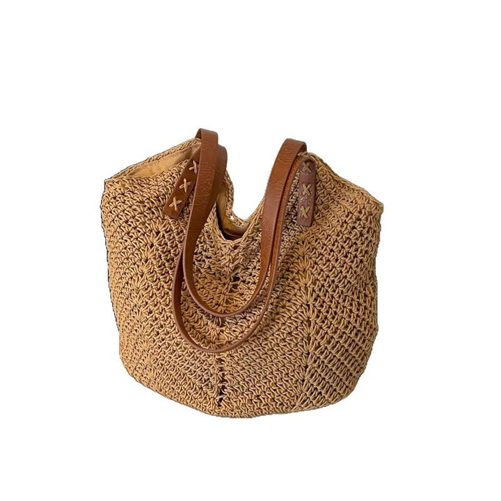 Handcrafted beach bag with elegant leather handles Kalsten