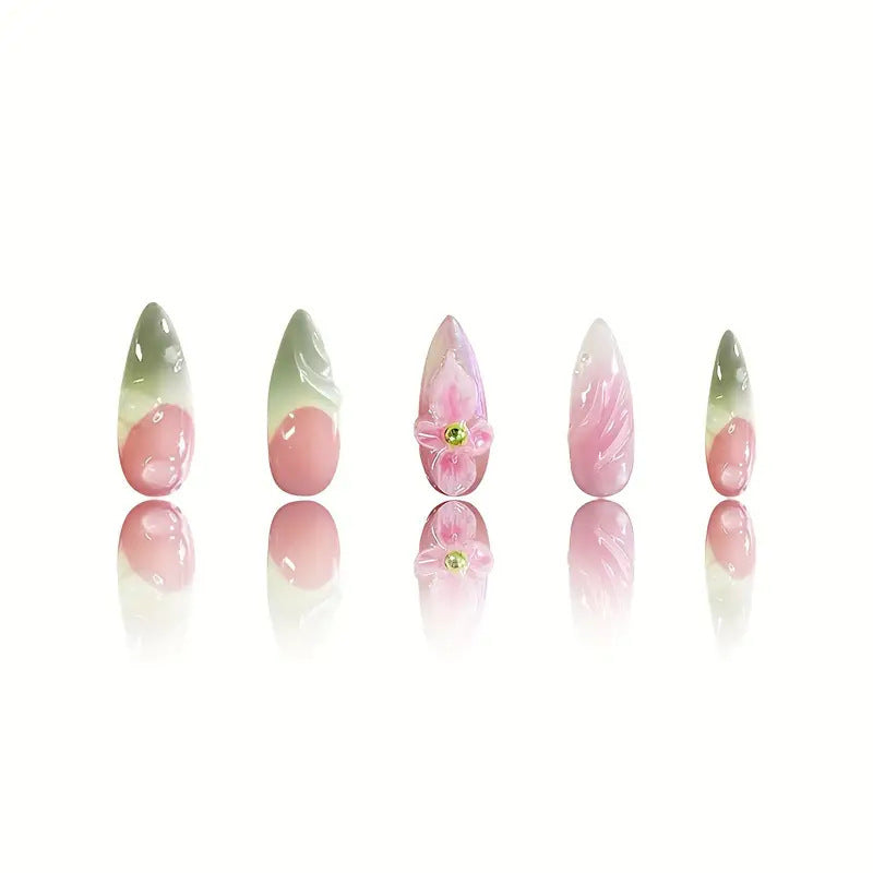 Floral Art Acrylic Nail Extensions Kalsten 1789447284