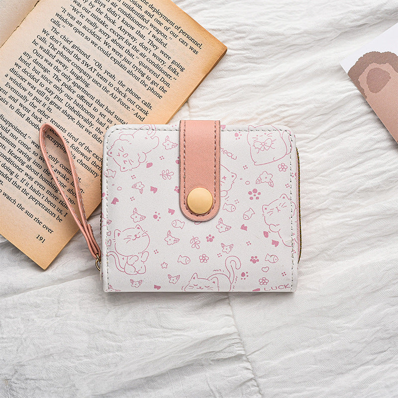 Cute Cat-Themed Zippered Coin Wallet Kalsten