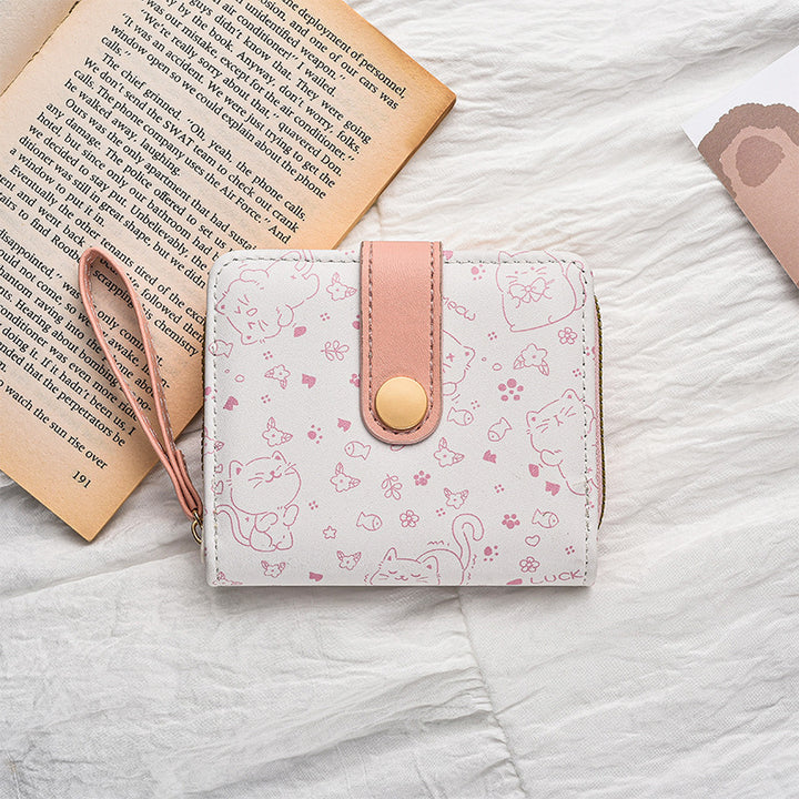 Cute Cat-Themed Zippered Coin Wallet Kalsten