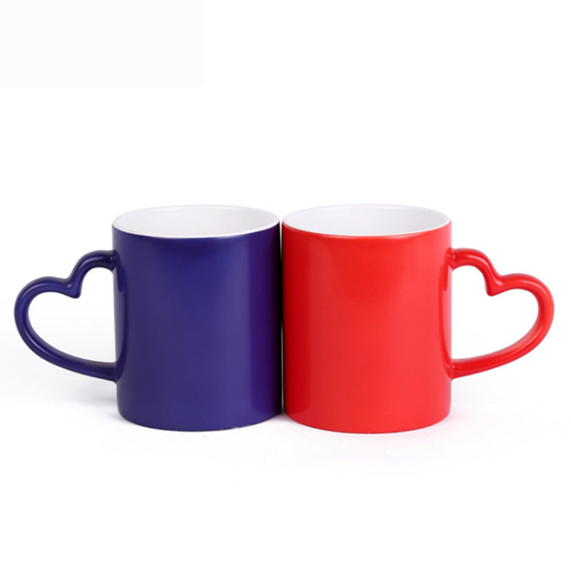 Personalized Heat-Activated Photo Ceramic Mug With Thermo-Chroma Sublimation Wrap And Ergonomic C-Handle