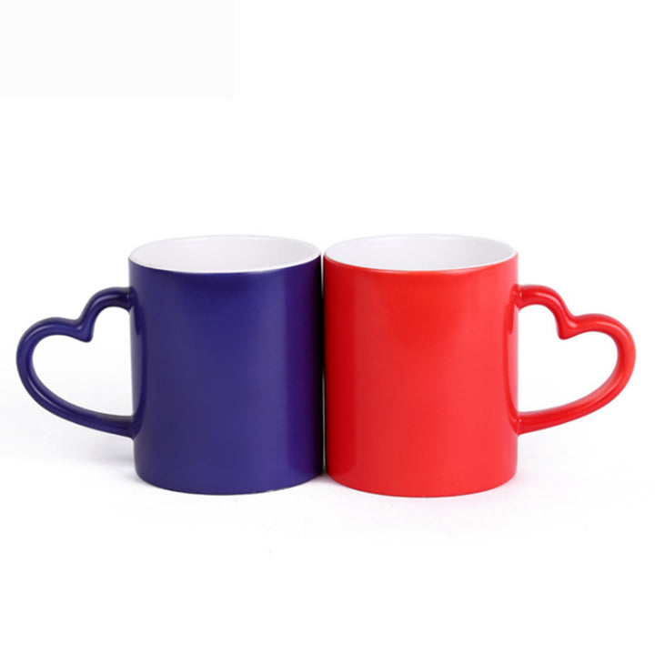 Personalized Heat-Activated Photo Ceramic Mug With Thermo-Chroma Sublimation Wrap And Ergonomic C-Handle