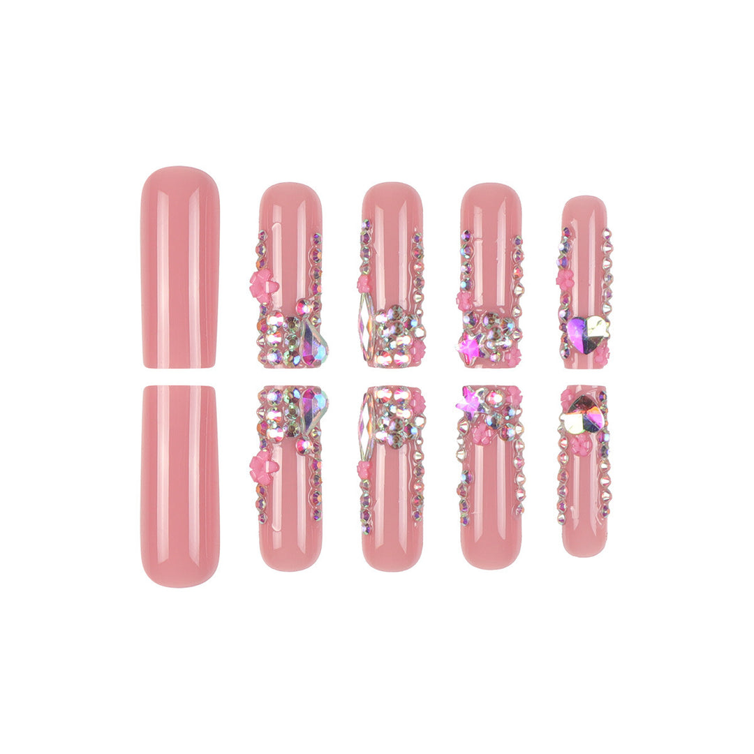 Decorative Rhinestone-Embellished Stiletto Nails Kalsten