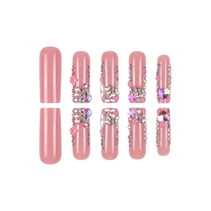 Decorative Rhinestone-Embellished Stiletto Nails Kalsten