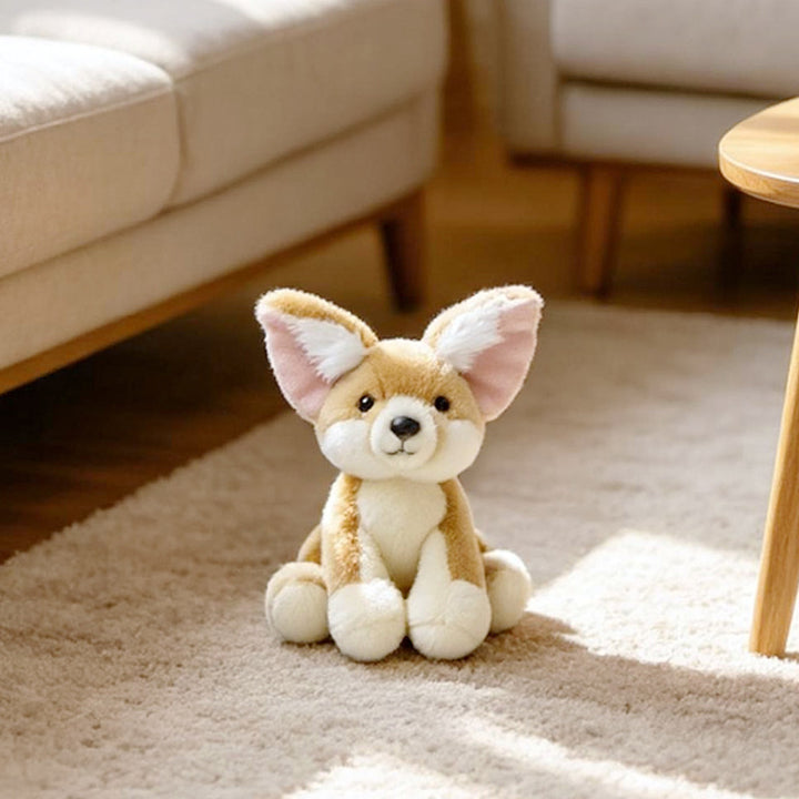 Plush Fennec Fox Sitting Soft Toy with Oversized Ears and Embroidered Features Kalsten