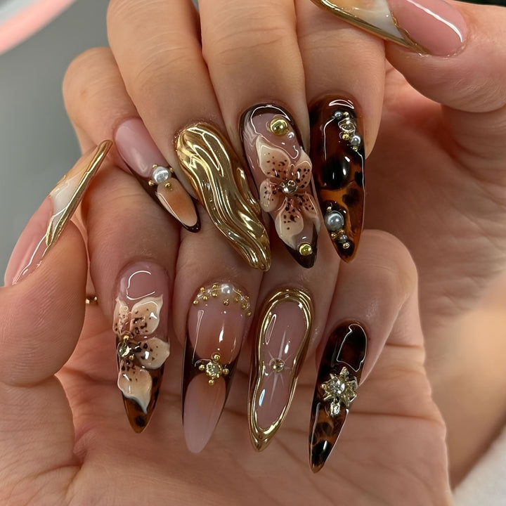 Glamorous Textured Acrylic Nail Enhancements Kalsten