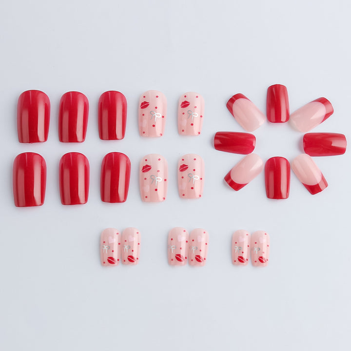 Decorative Love-Themed Press-On Nails Kalsten