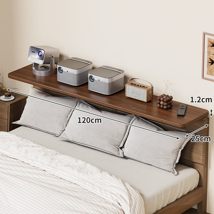 Slim Wall-Mounted Floating Bedside Shelf with Concealed Brackets