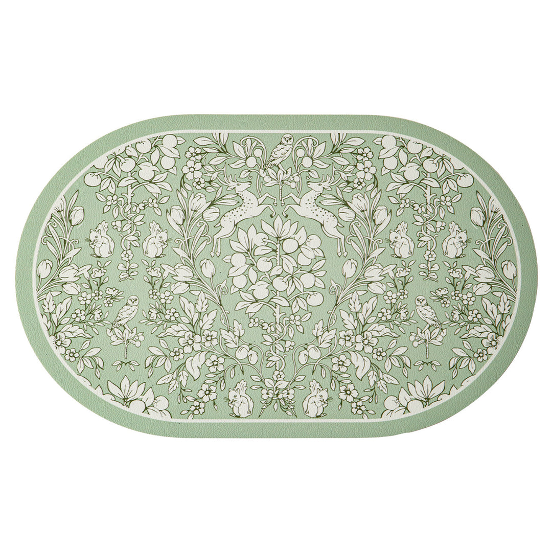 Round decorative rug with floral animal illustration and fine jacquard structure Kalsten