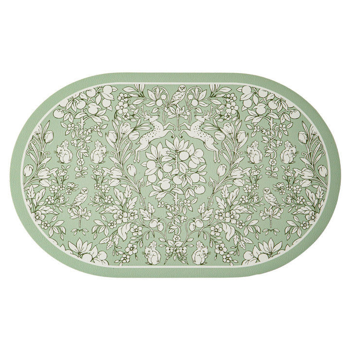 Round decorative rug with floral animal illustration and fine jacquard structure Kalsten