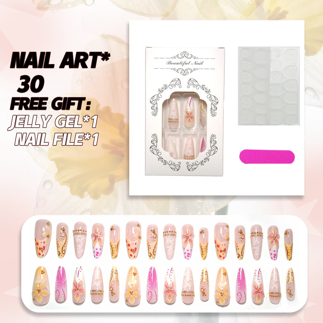 Elegant Floral Press-On Nail Art Collection