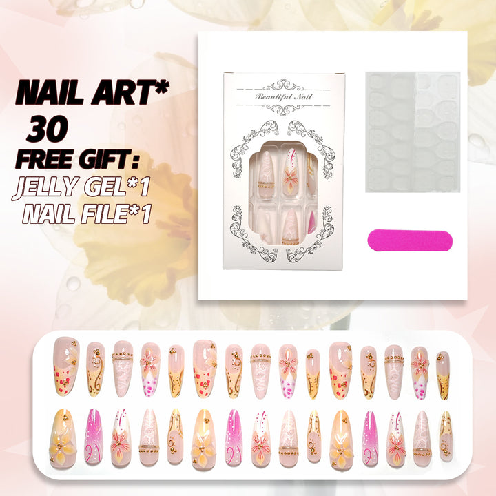 Elegant Floral Press-On Nail Art Collection