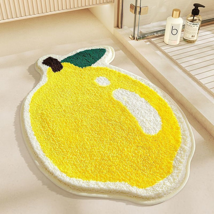 Lemon-Shaped Plush Bath Mat