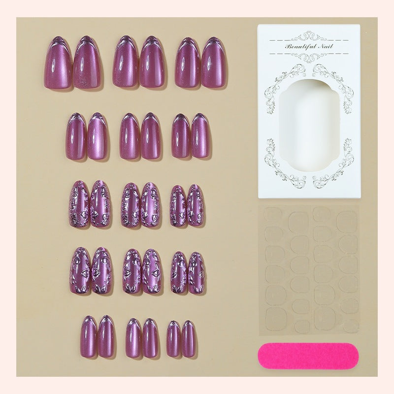 Acrylic nail set with exquisite design and noble accents Kalsten
