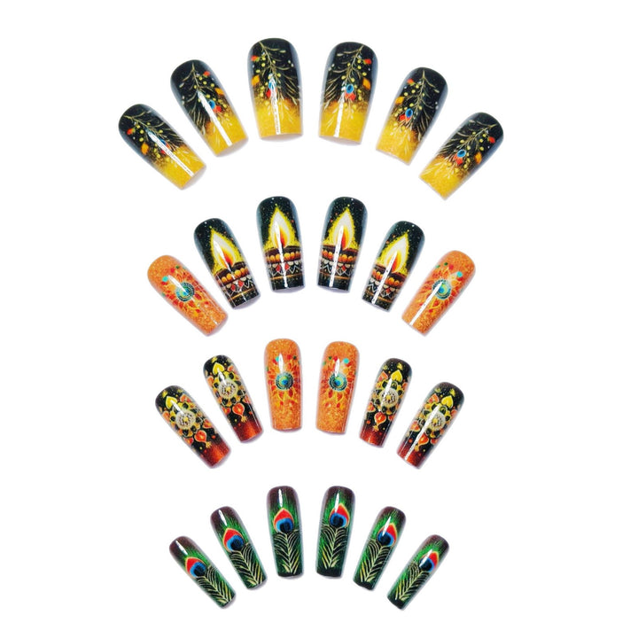 Artificial nails in elegant pattern with glitter effects Kalsten