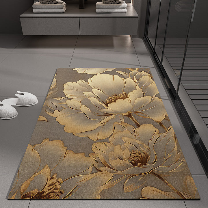 Floral Embossed Bath Mat