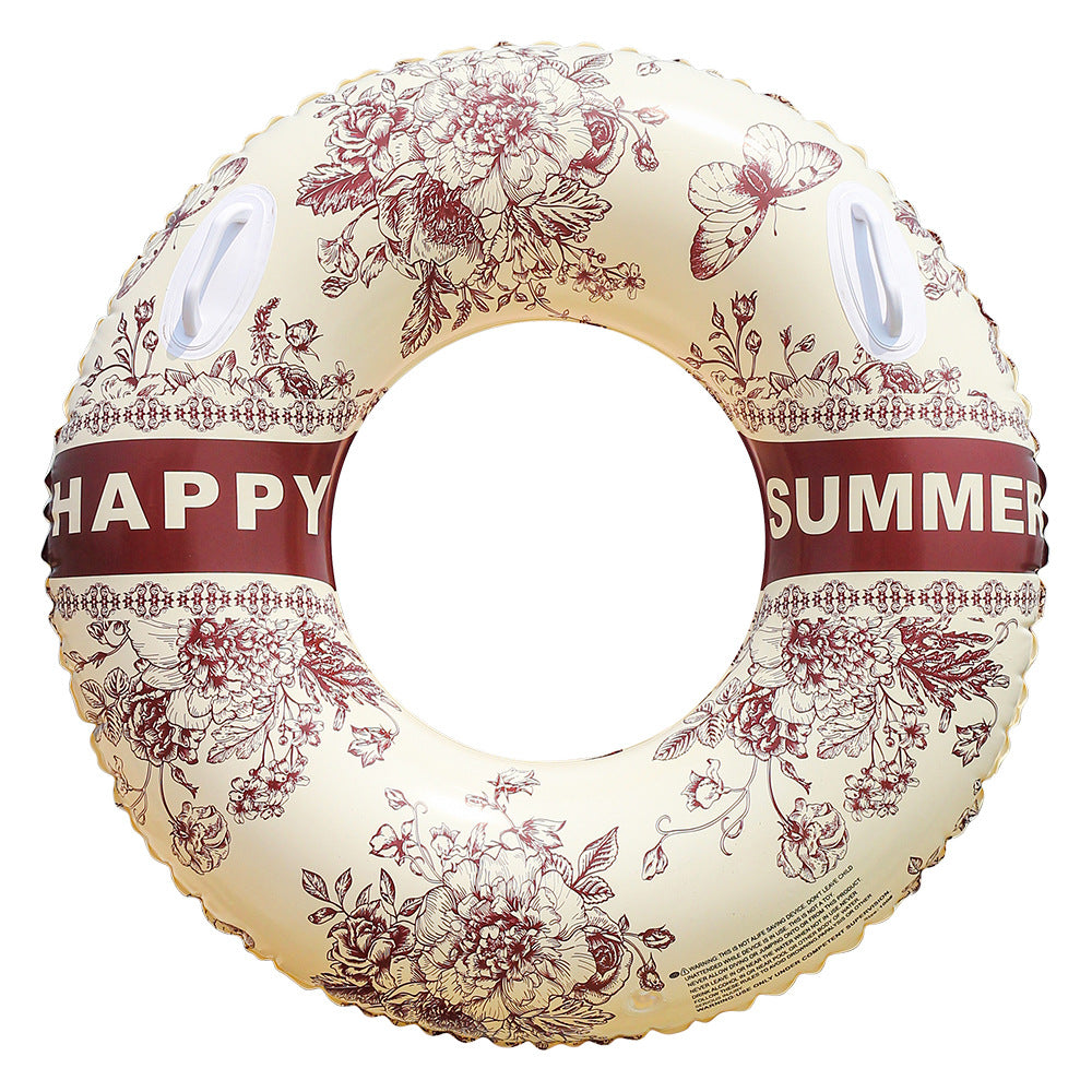 Unisex Elegant Swim Ring with Floral Designs Kalsten