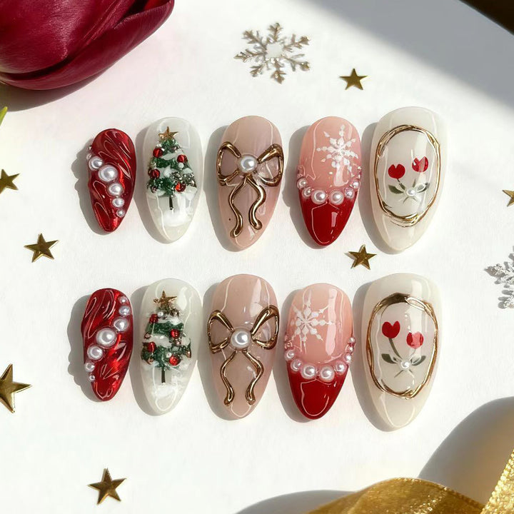 Festive-Themed Decorative Press-On Nail Art Set Kalsten
