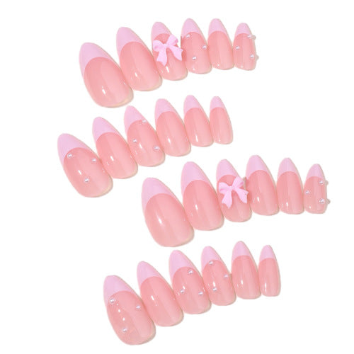 Premium False Nail Set with Elegant French Tip Design Kalsten