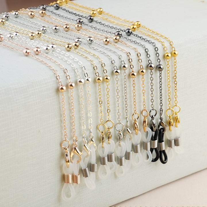 Silver Bead Decorative Eyewear Holder Chain Kalsten