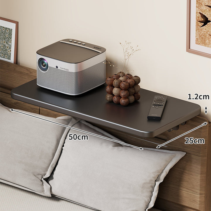 Wall-Mounted Slim Floating Headboard Shelf with Rounded Corners and Concealed Brackets