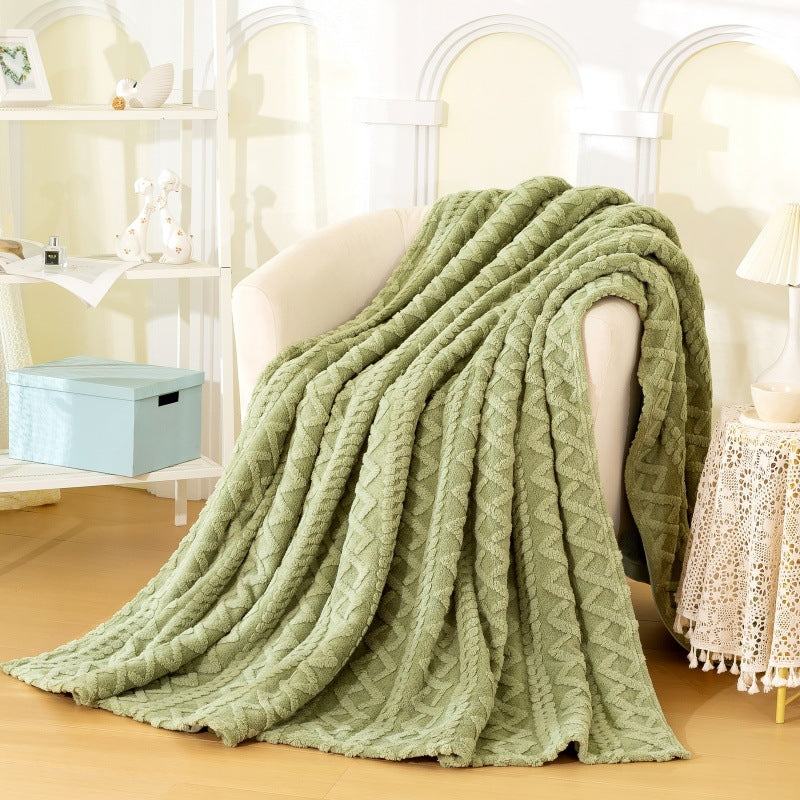 Textured Plush Throw Blanket