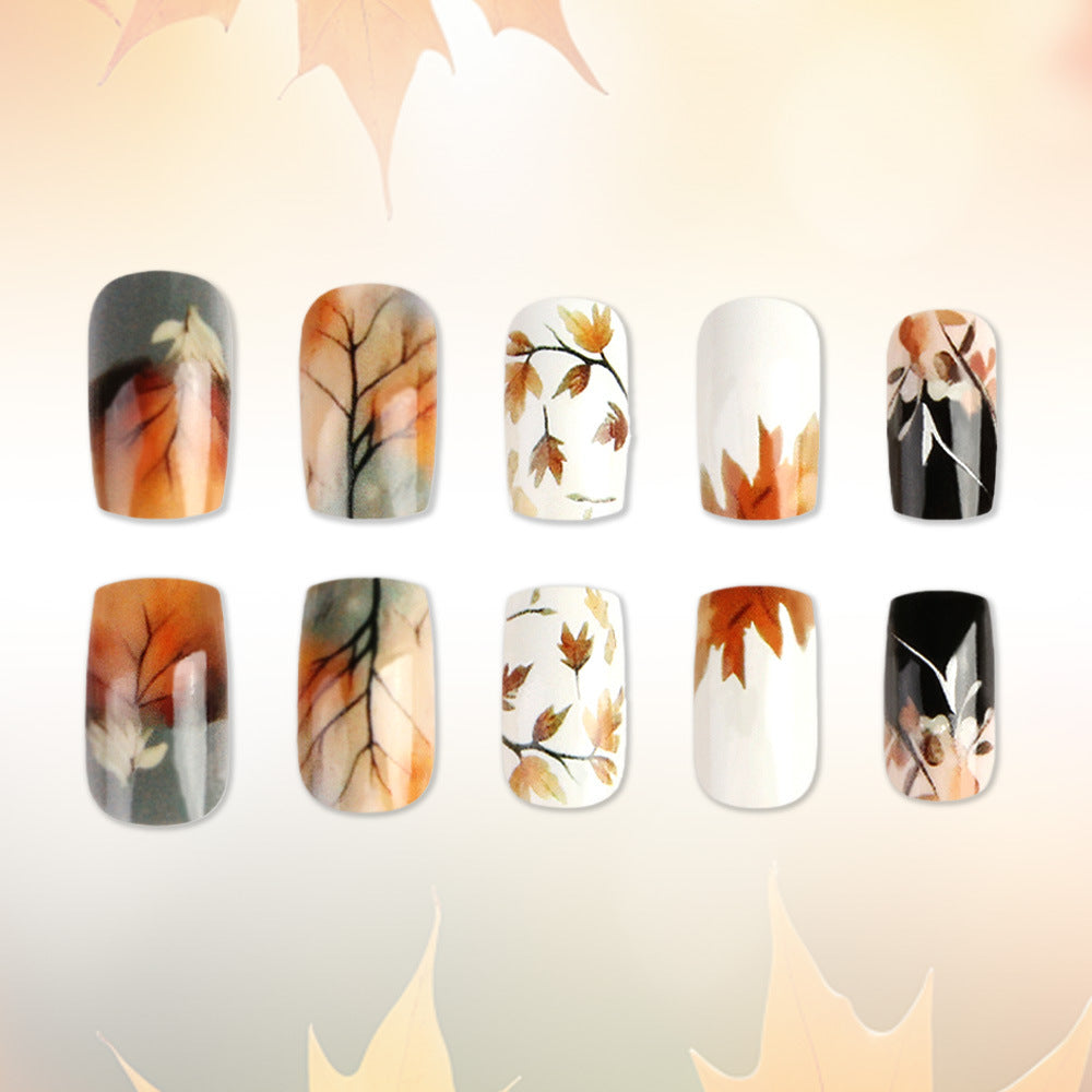 Artistic Fall-Themed Press-On Nails Kalsten
