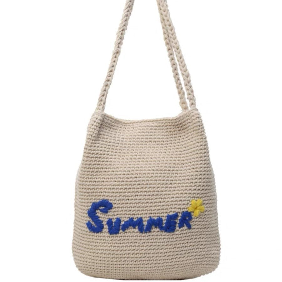 Hand-knotted shopping bag with cheerful summer design Kalsten