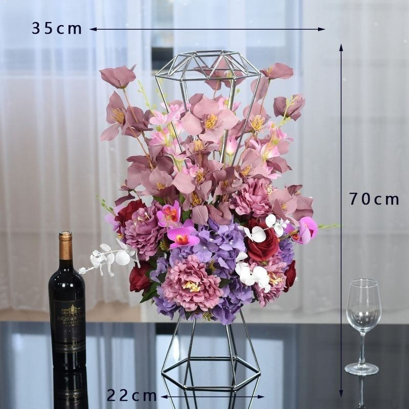 Luxurious Floral Centerpiece with Modern Metal Base