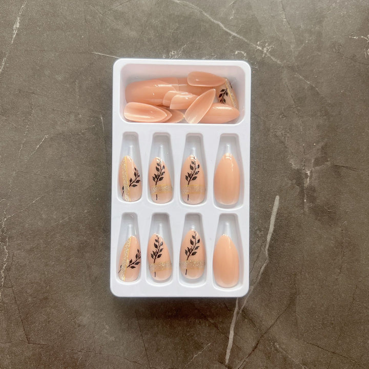 Artistic Floral Press-On Nails