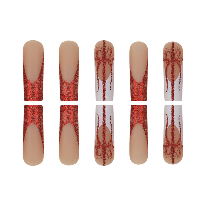 Glittery Stiletto Press-On Nails with Gift Design Kalsten