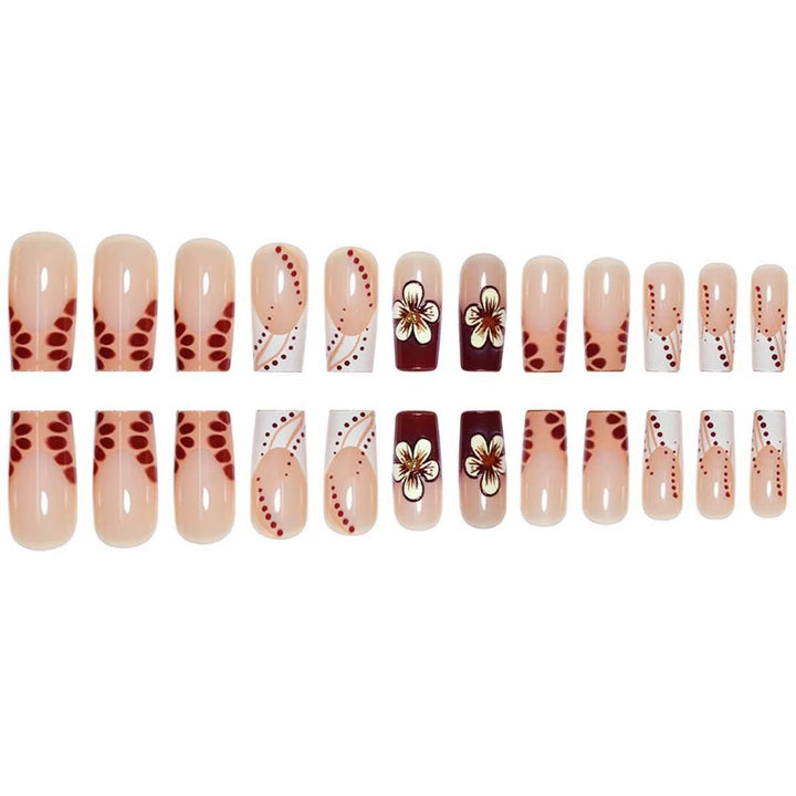 Artistic Floral Themed Acrylic Nail Set Kalsten