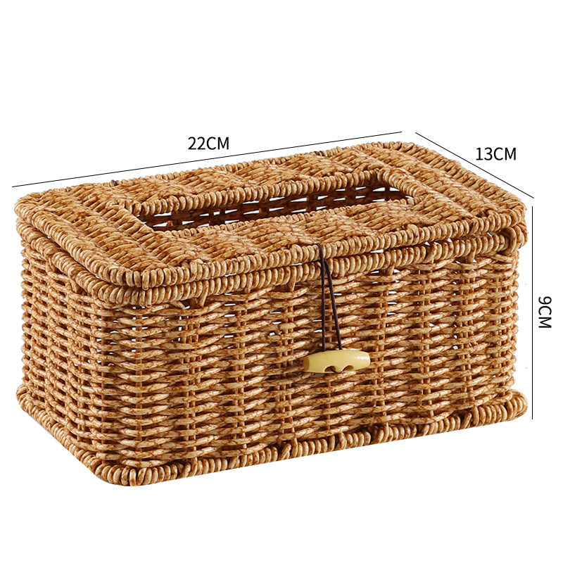 Handmade Wicker Storage Box with Lid Kalsten