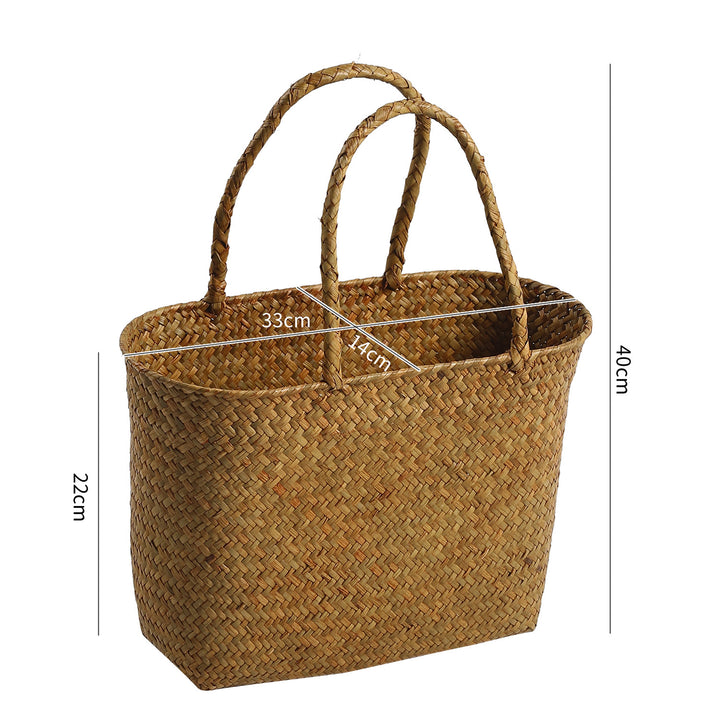 Unisex shopping bag made of braided natural material Kalsten