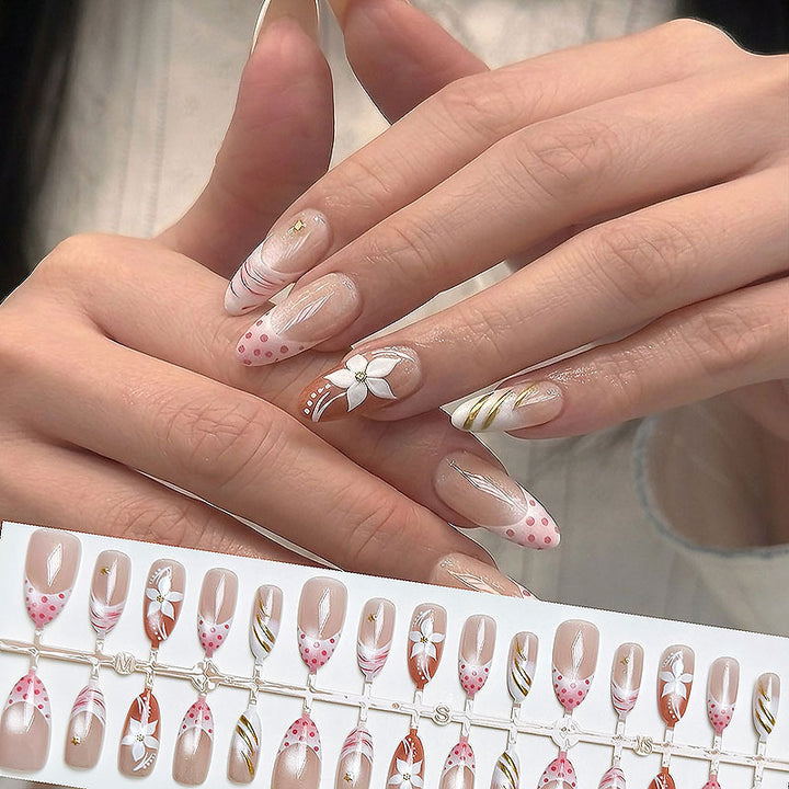 Decorative Floral Press-On Nails