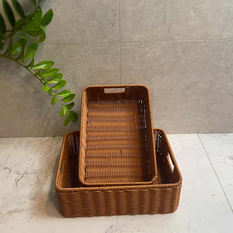 Handcrafted Rectangular Woven Storage Basket Kalsten