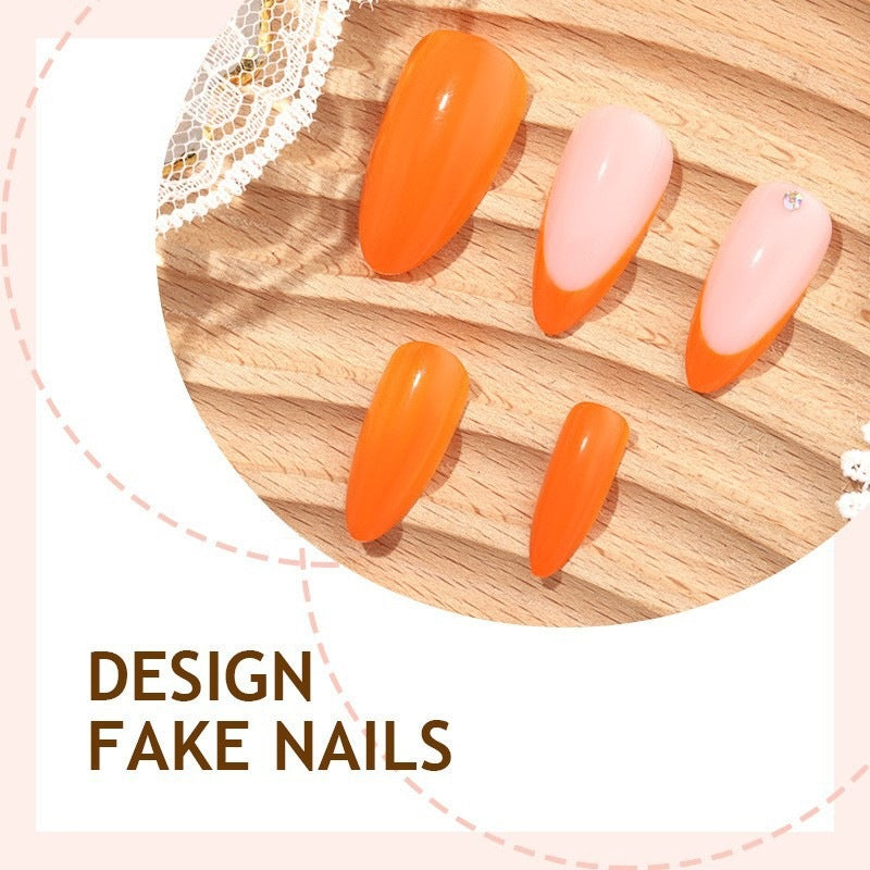 Artificial nail set with creative designs and shiny accents Kalsten