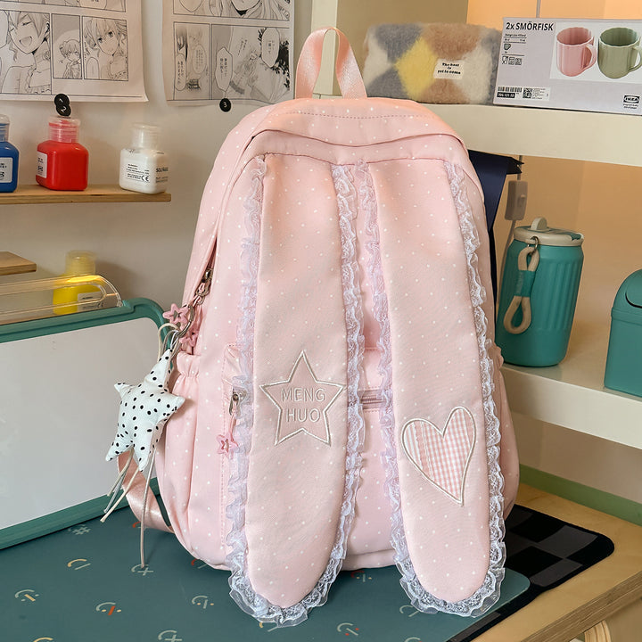 Cute Bunny-Ear Design Embellished Backpack Kalsten