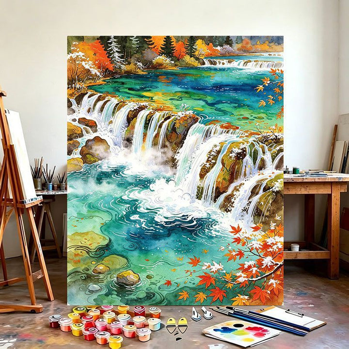 Waterfall Landscape Canvas Art Print Kalsten