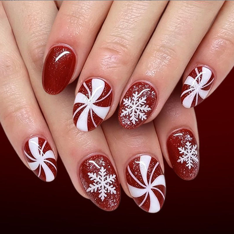 Seasonal Holiday-Themed Press-On Nail Art