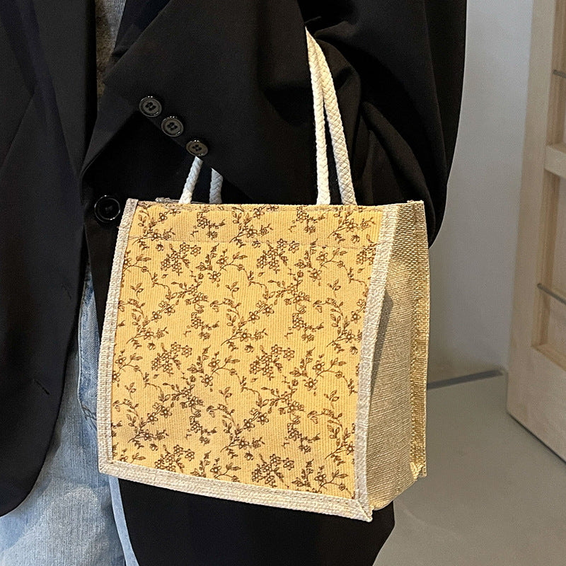 Decorative Floral Print Tote Bag  1790617122