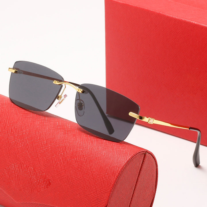 Women's fashionable half-frame sunglasses with stylish metal frame Kalsten