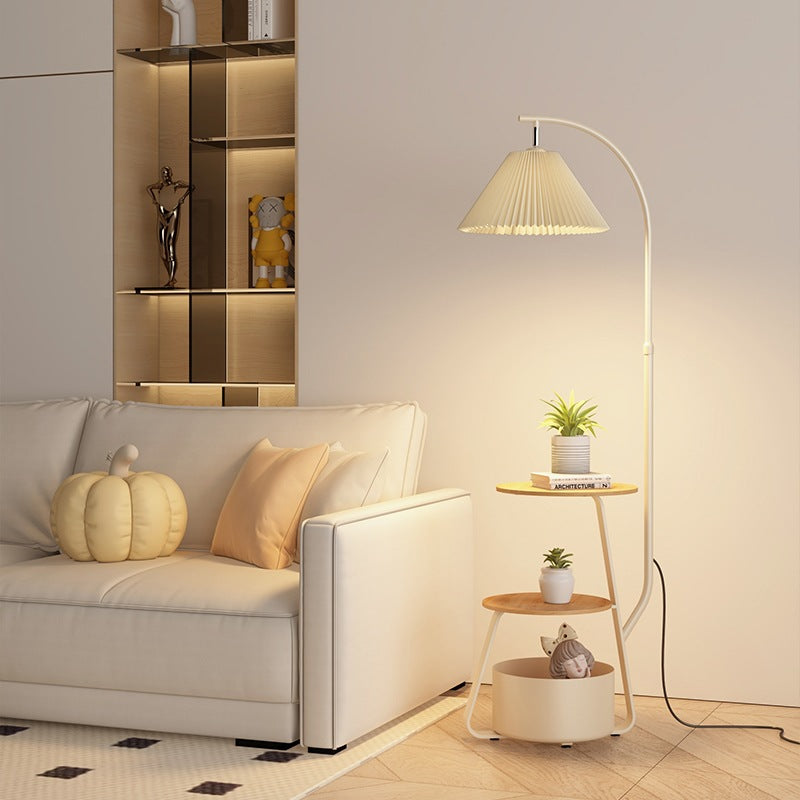 Modern Adjustable Floor Lamp with Integrated Table