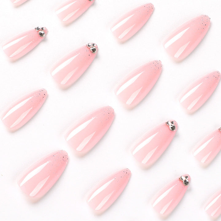Elegant Nail Art with Glitter and Rhinestone Decorations Kalsten