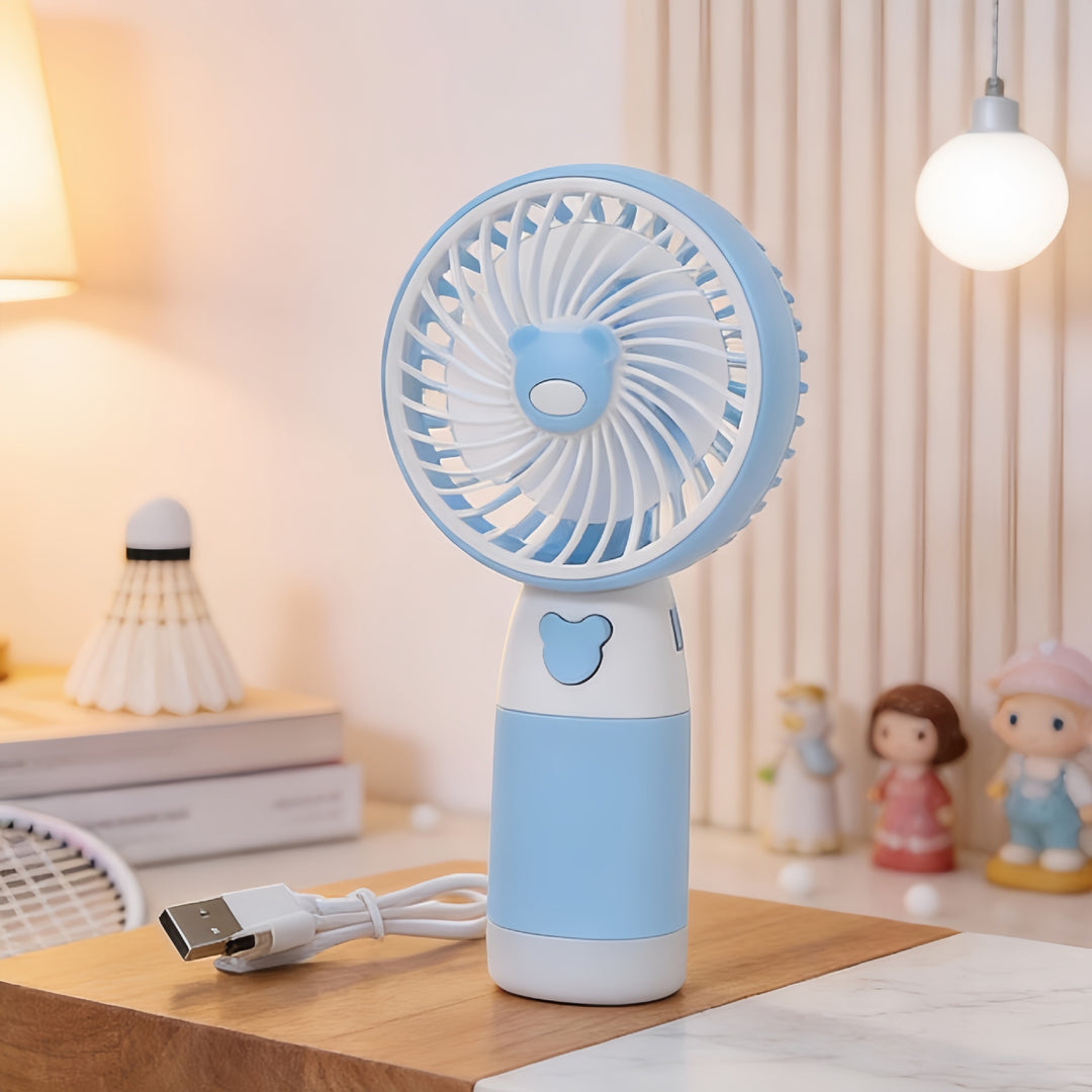 Ladies Portable Hand Fan with Cute Bear Design Kalsten