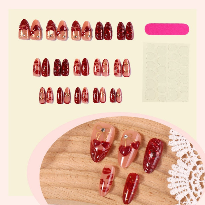 Artificial nail set with creative heart designs Kalsten