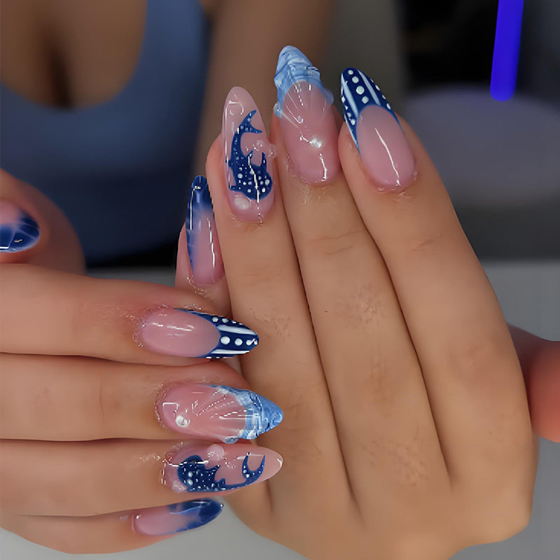Artificial nail set with spooky clown motifs and extravagant accents Kalsten